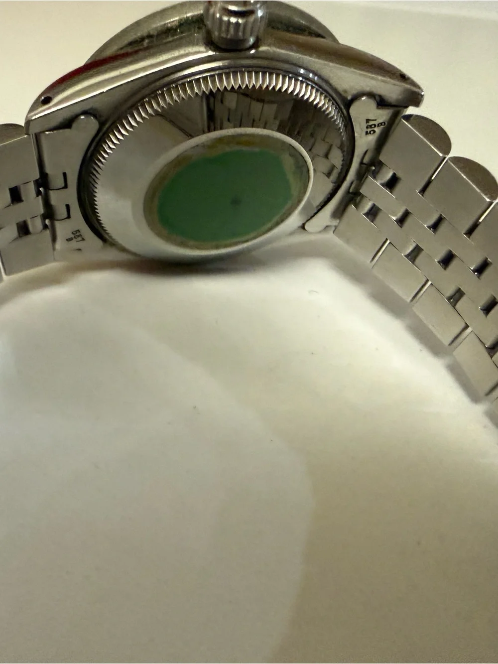 Rolex Silver-tone Diamond Bezel Watch with Gray Dial